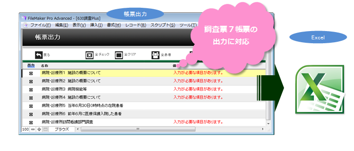各種形式にて出力